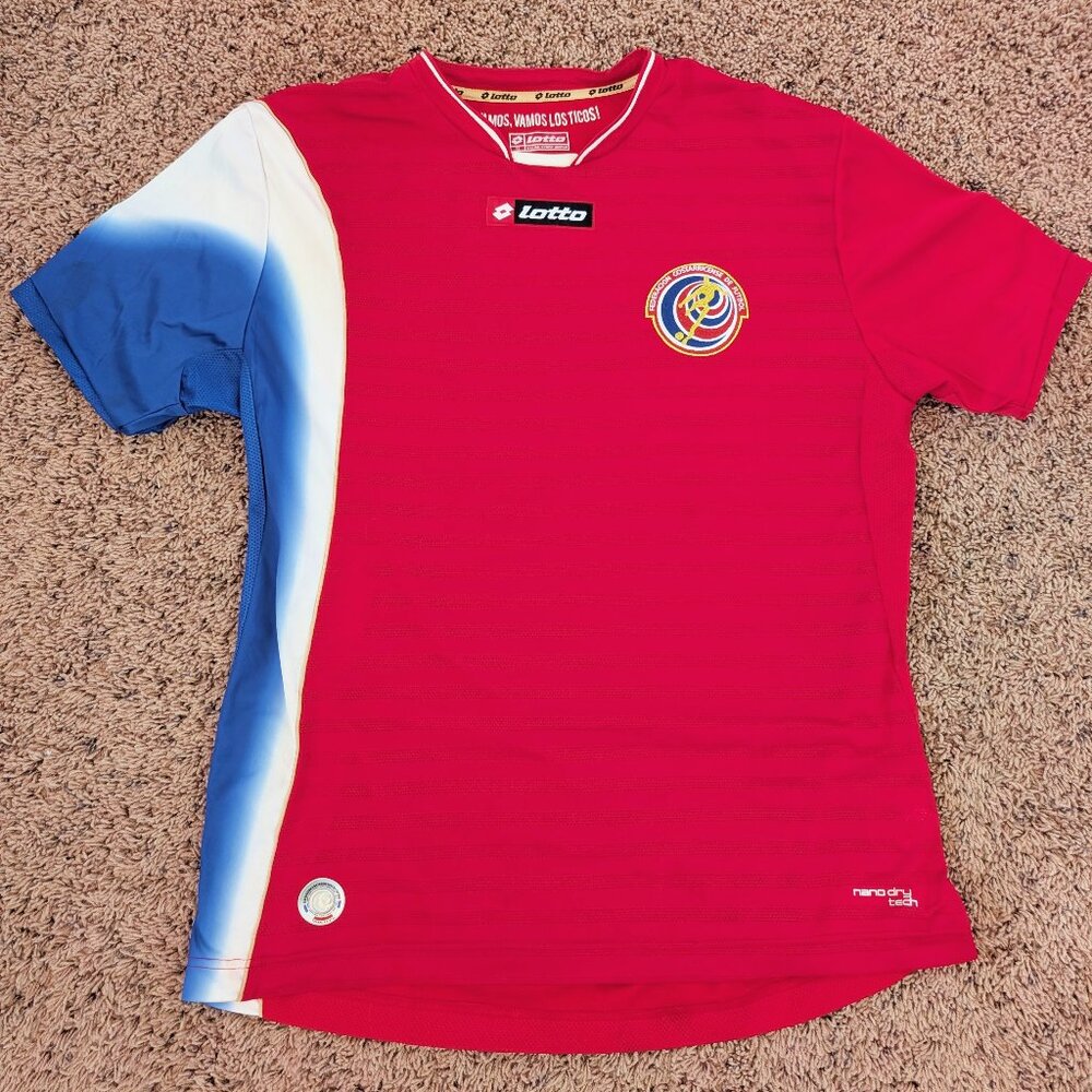 Lotto Costa Rica National Jersey Soccer Futbol 2018 Red Blue- XL